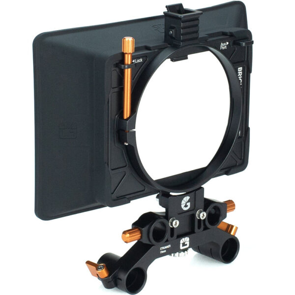 Bright Tangerine Misfit Atom Clamp-On Matte Box with Anti Reflective Tilt Bracket and 15mm LWS / 19mm Studio Rod Clamps view 3