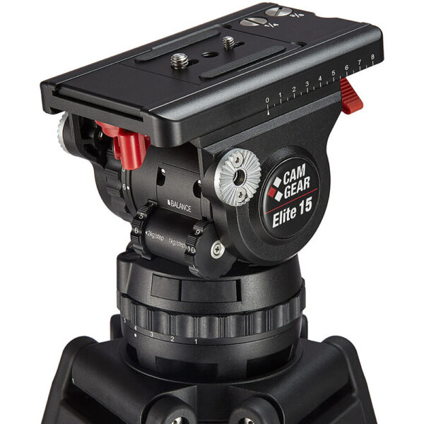 Camgear CF/MS Carbon Fiber Tripod with Mid-Level Spreader & Elite 15 Fluid Head System view 3