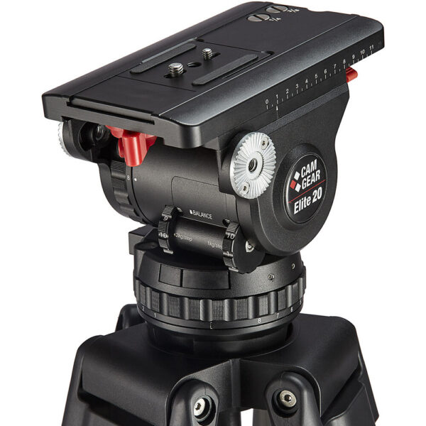 Camgear EFP CF/MS Carbon Fiber Tripod with Mid-Level Spreader & Elite 20 Fluid Head System view 3