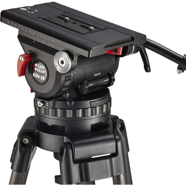 Camgear EFP150 CF MS Carbon Fiber Tripod with Mid-Level Spreader System & Elite 25 Fluid Head view 2