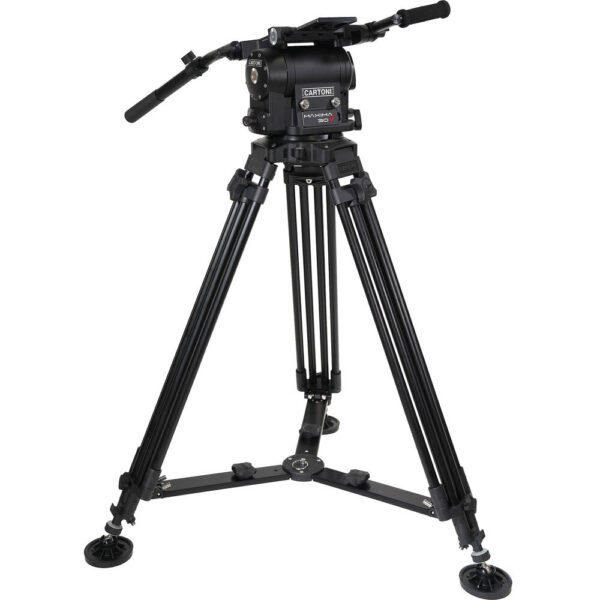 Cartoni Maxima 5.0 System with 1-Stage Aluminum Tripod, Mid Spreader, Feet & Pan Bars view 4