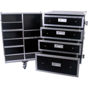 Dee Jay LED Fly Drive Utility and Storage Case With Drawers & Compartments (Black)