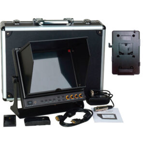 Delvcam 9.7" 3G-SDI & HDMI Monitor with V-Mount Type Battery Plate & Sun Hood
