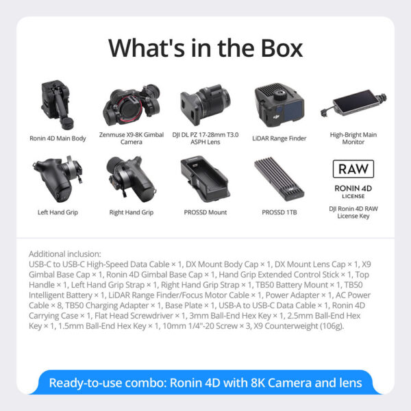 DJI Ronin 4D 4-Axis Cinema Camera 8K Combo Kit with DL PZ 17-28mm T3.0 ASPH Lens view 6