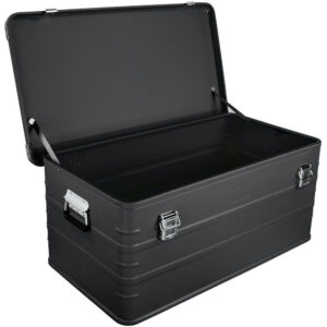 Eylar 2-Piece Large Crossover Aluminum Storage Trunk & Chest Set (Black)