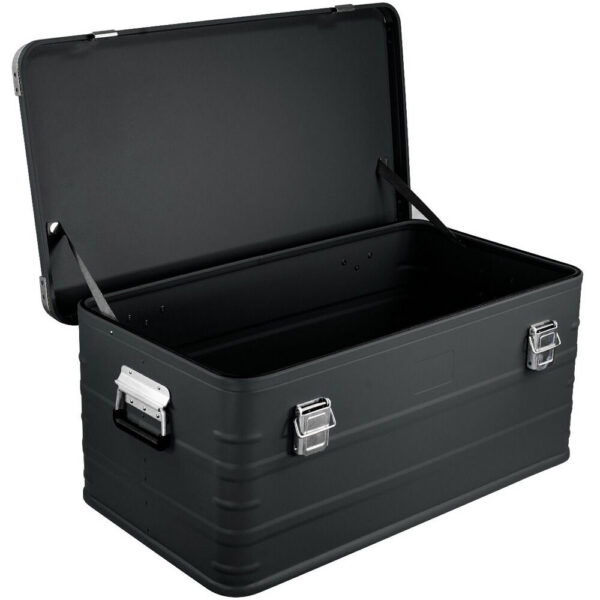 Eylar 4-Piece Large Crossover Aluminum Storage Trunk & Chest Set (Black) view 2