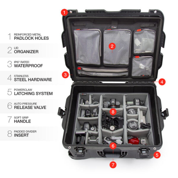 Nanuk 960 Wheeled Hard Camera Case Pro Photo Kit (Black, 79L) view 6