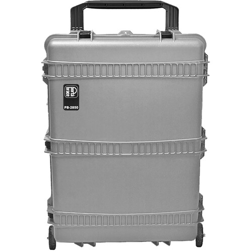 Porta Brace PB-2850 Extra-Large Trunk-Style Hard Case with Off-Road Wheels (Silver Platinum)
