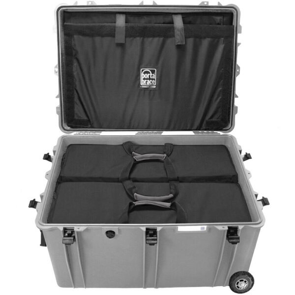 Porta Brace PB-2850 Extra-Large Trunk-Style Hard Case with Off-Road Wheels (Silver Platinum)