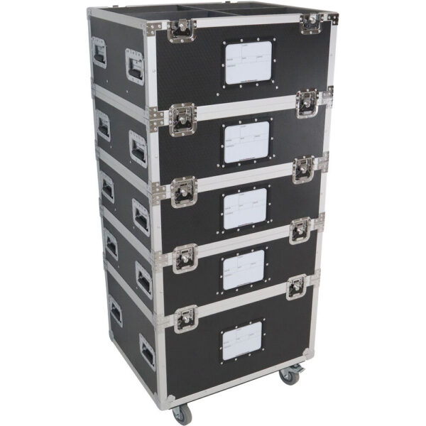 ProX Truck Pax 5-Tier Wheeled Utility Flight Case with Dividers (2-Pack)