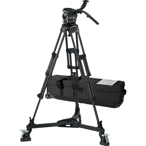 Vinten 3880-3 Two-Stage Aluminum Pozi-Loc EFP Tripod with Versine 360 Fluid Head & Dolly view 5
