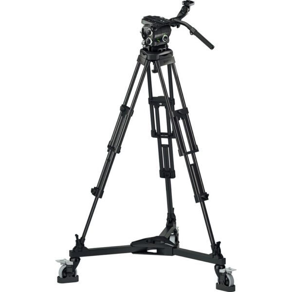 Vinten 3880-3 Two-Stage Aluminum Pozi-Loc EFP Tripod with Versine 360 Fluid Head & Dolly view 7