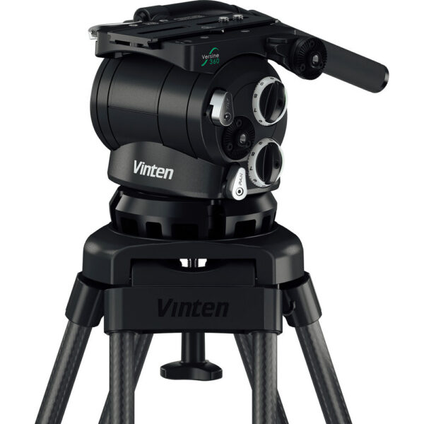 Vinten 3880-3 Two-Stage Aluminum Pozi-Loc EFP Tripod with Versine 360 Fluid Head & Dolly view 8