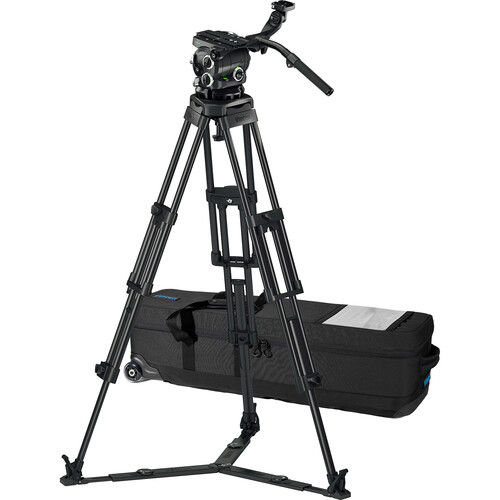 Vinten 3880-3 Two-Stage Aluminum Pozi-Loc EFP Tripod with Versine 360 Fluid Head & Ground Spreader view 6